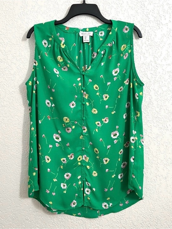 Rachel Zoe Tops - Rachel Zoe Green Yellow Pink Floral print Sleeveless Casual Blouse Tops Classic